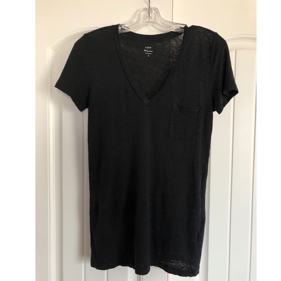 J. Crew Tops - Jcrew black linen pocket tee J. Crew Tops - Jcrew black linen pocket tee
